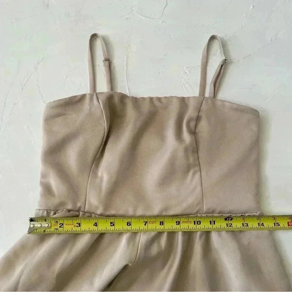 BHLDN Elsie Straight-Neck Satin A-Line Gown Khaki Nude Color Size 8 NWT - Picture 10 of 14